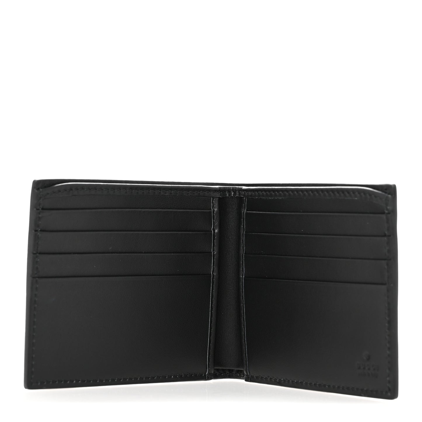 Plutone Calfskin Logo Bi-Fold Wallet Black