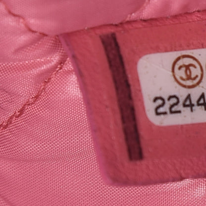 Chanel Lambskin Patchwork Medium Cosmetic Case Pink Red 7 of 7