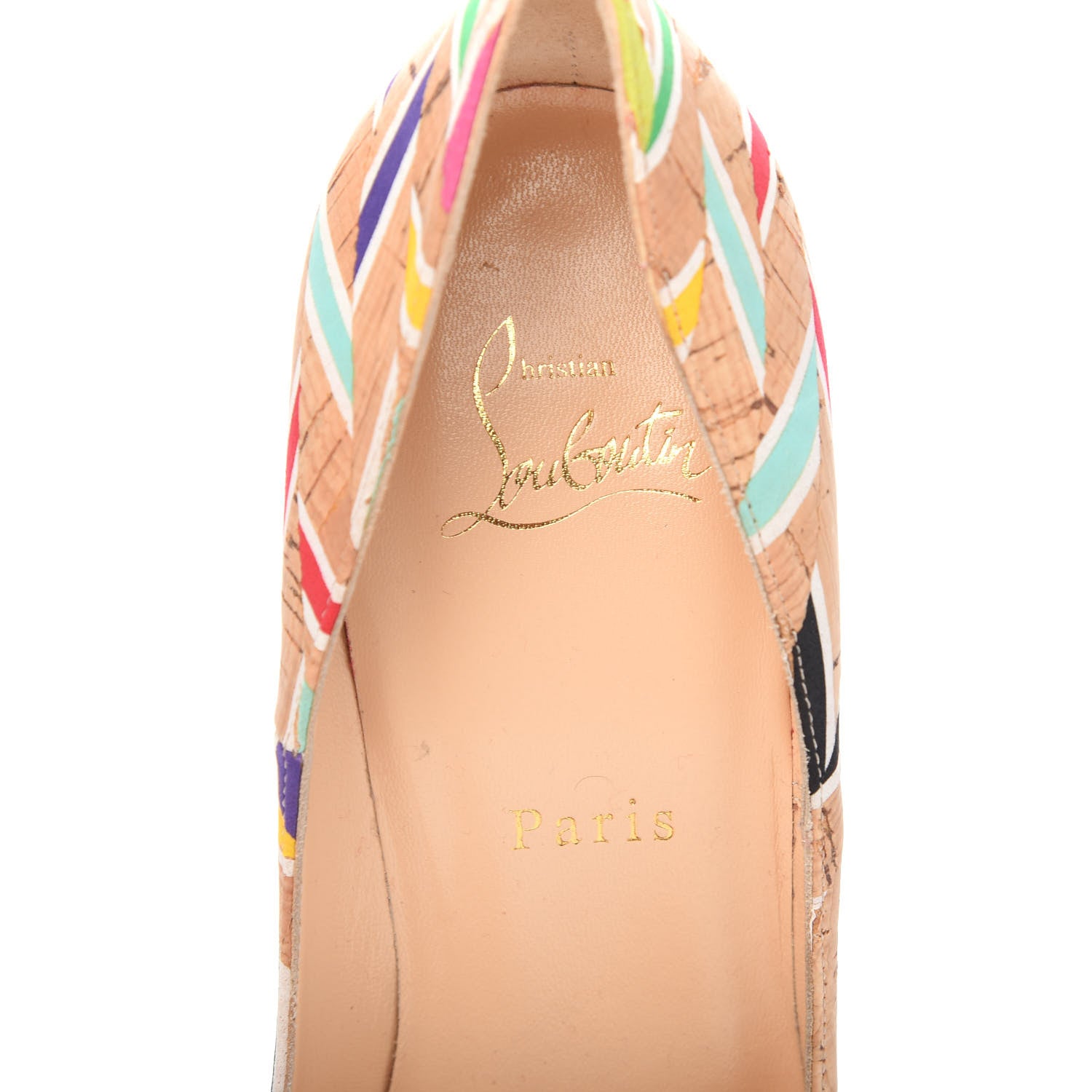 Christian Louboutin Cork Chevron Print So Kate 120 Pumps 39 Multicolor 8 of 10