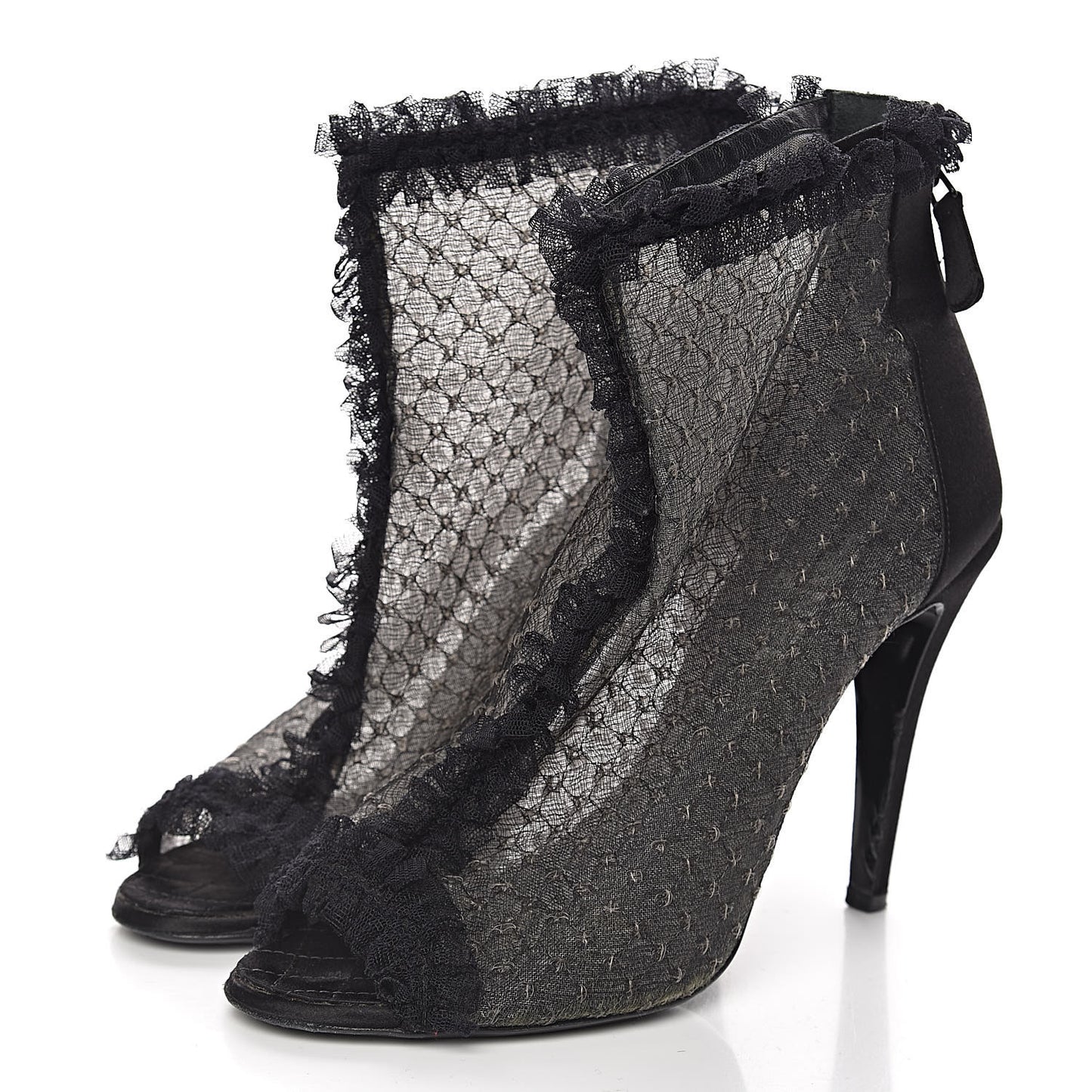 Lace Mesh Booties 39 Black