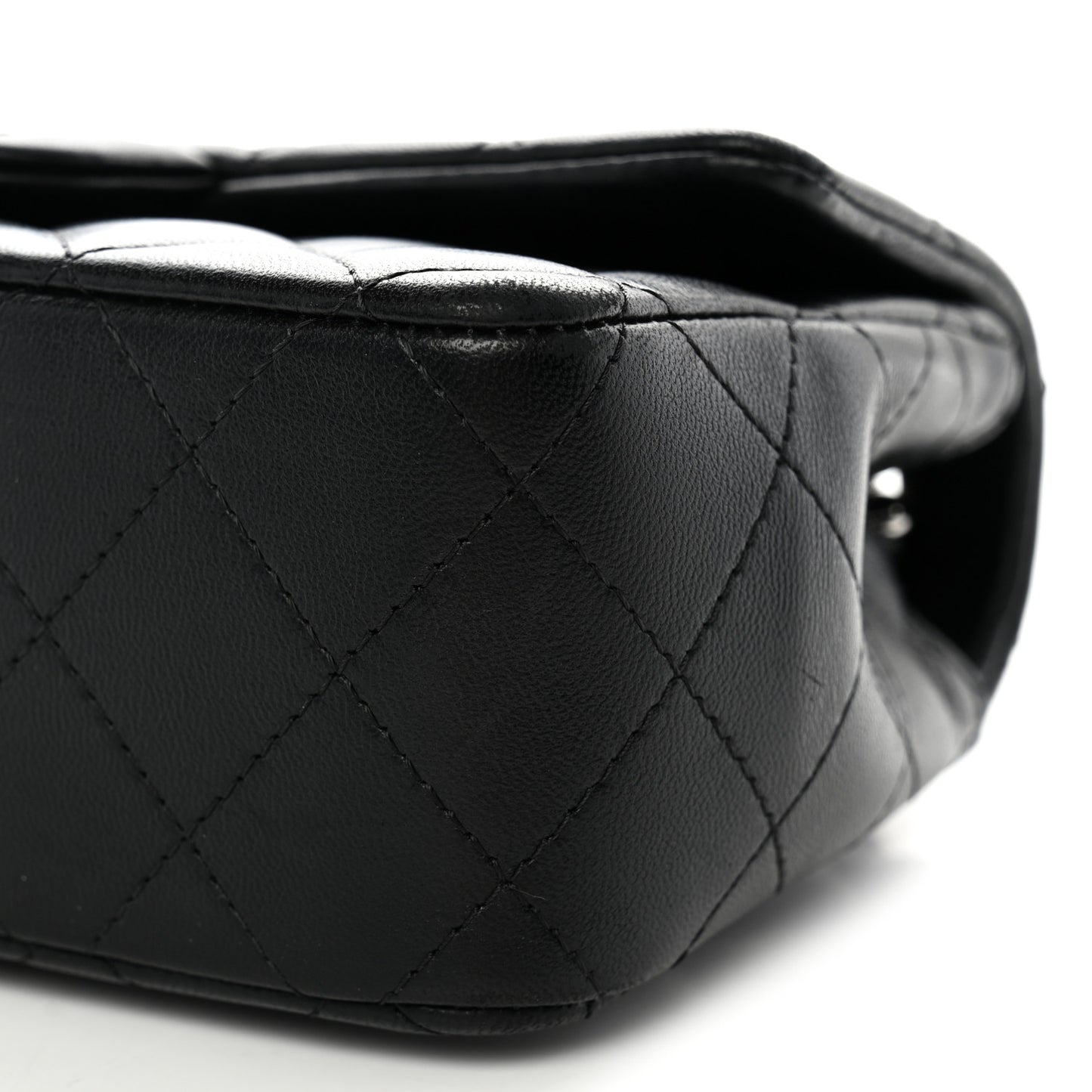 Lambskin Quilted Mini Rectangular Flap Black