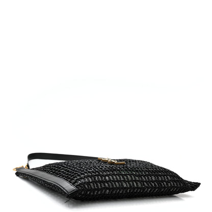 Saint Laurent Raffia Calfskin Oxalis Shoulder Bag Black 4 of 11
