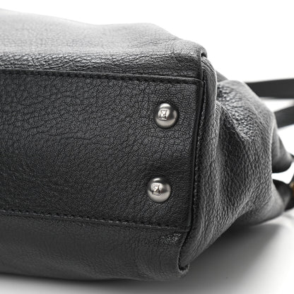 Fendi Goatskin Zucca Medium Peekaboo Iconic Satchel Black Tobacco 6 of 10