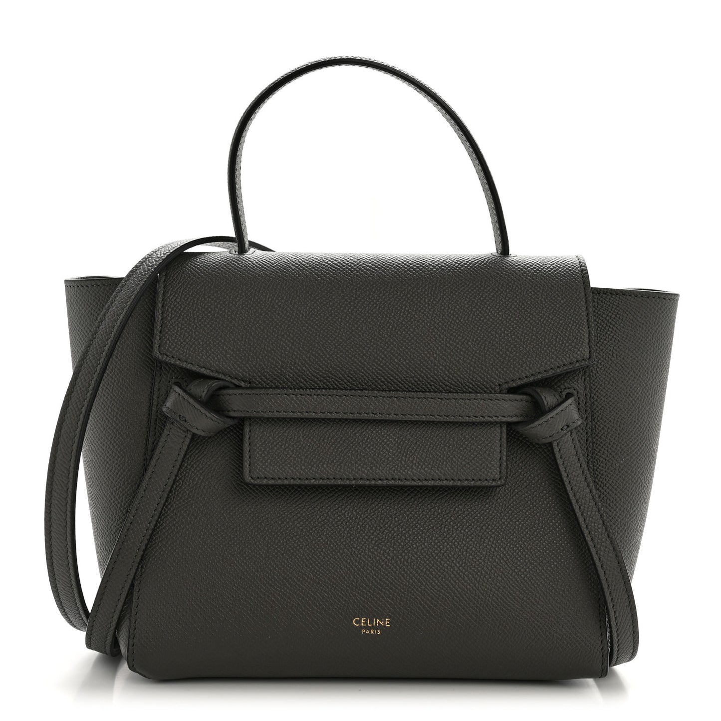 Grained Calfskin Nano Belt Bag Grey