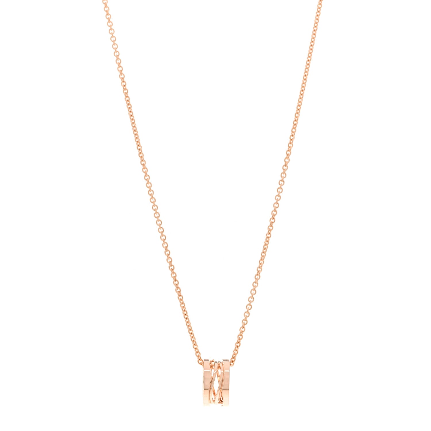Bulgari 18K Rose Gold B.Zero1 Open Legends Pendant Necklace 1 of 5
