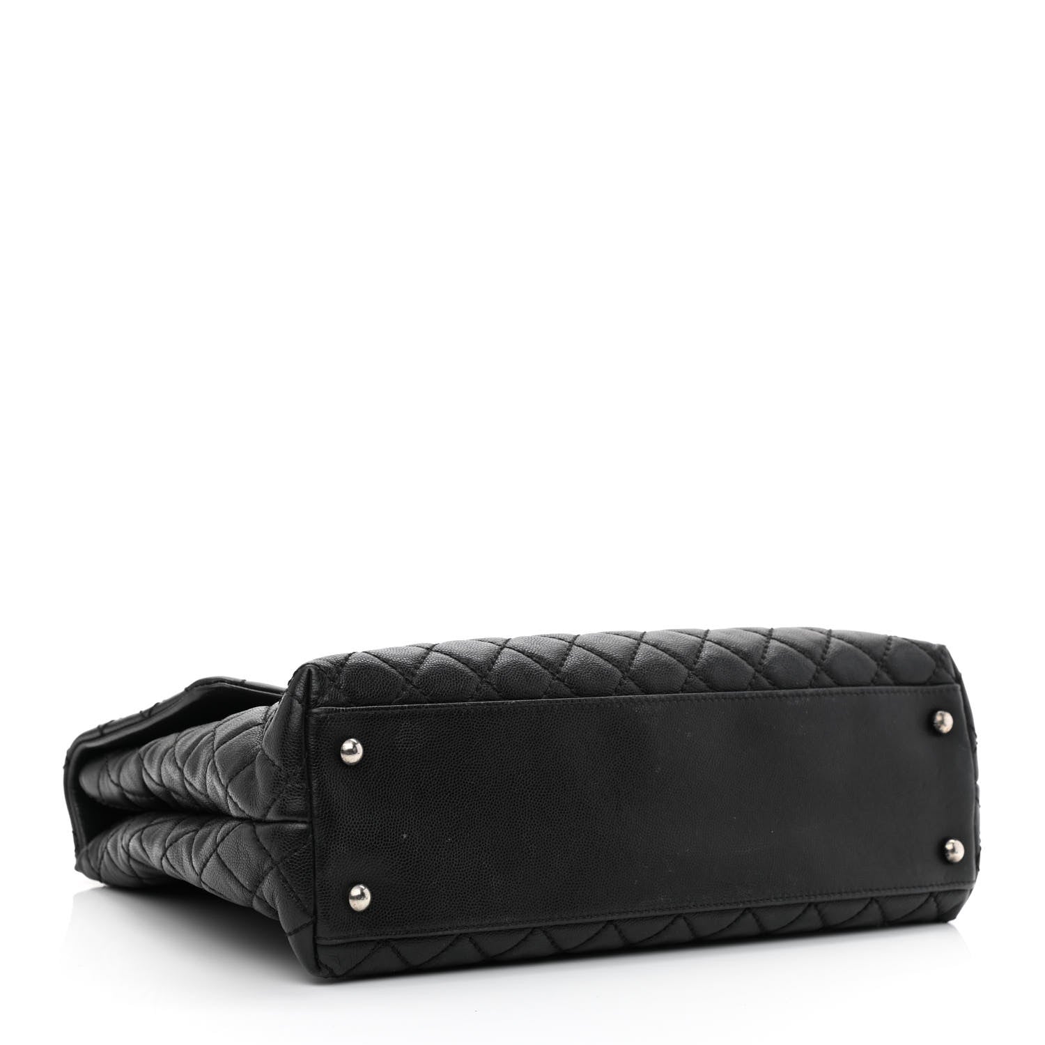Chanel Caviar Lizard Quilted Large Coco Handle Flap Black 3 of 10