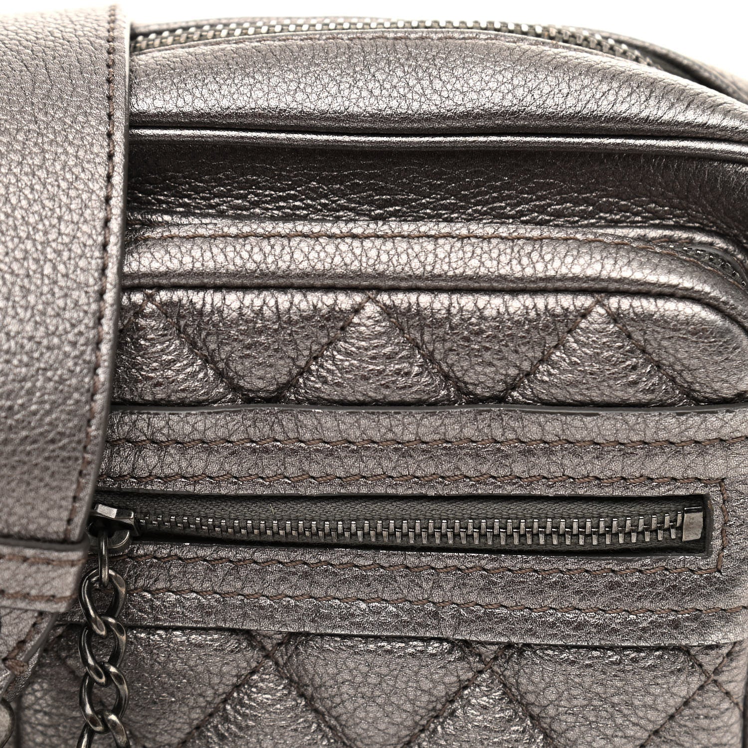 Chanel Calfskin Business Trip Vertical Camera Case Silver 8 of 11