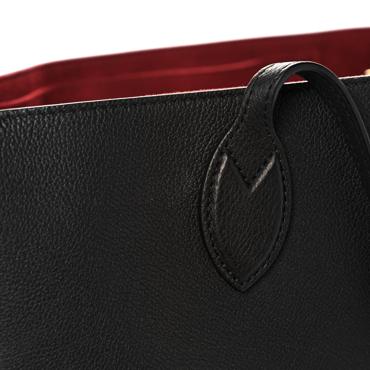 Grained Calfskin Lockme Shopper Black