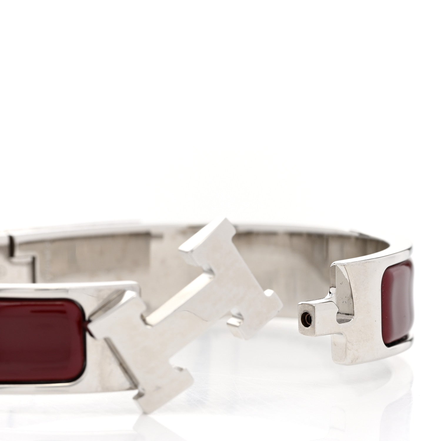 Hermes Enamel Narrow Clic Clac H Bracelet PM Rouge H 5 of 6