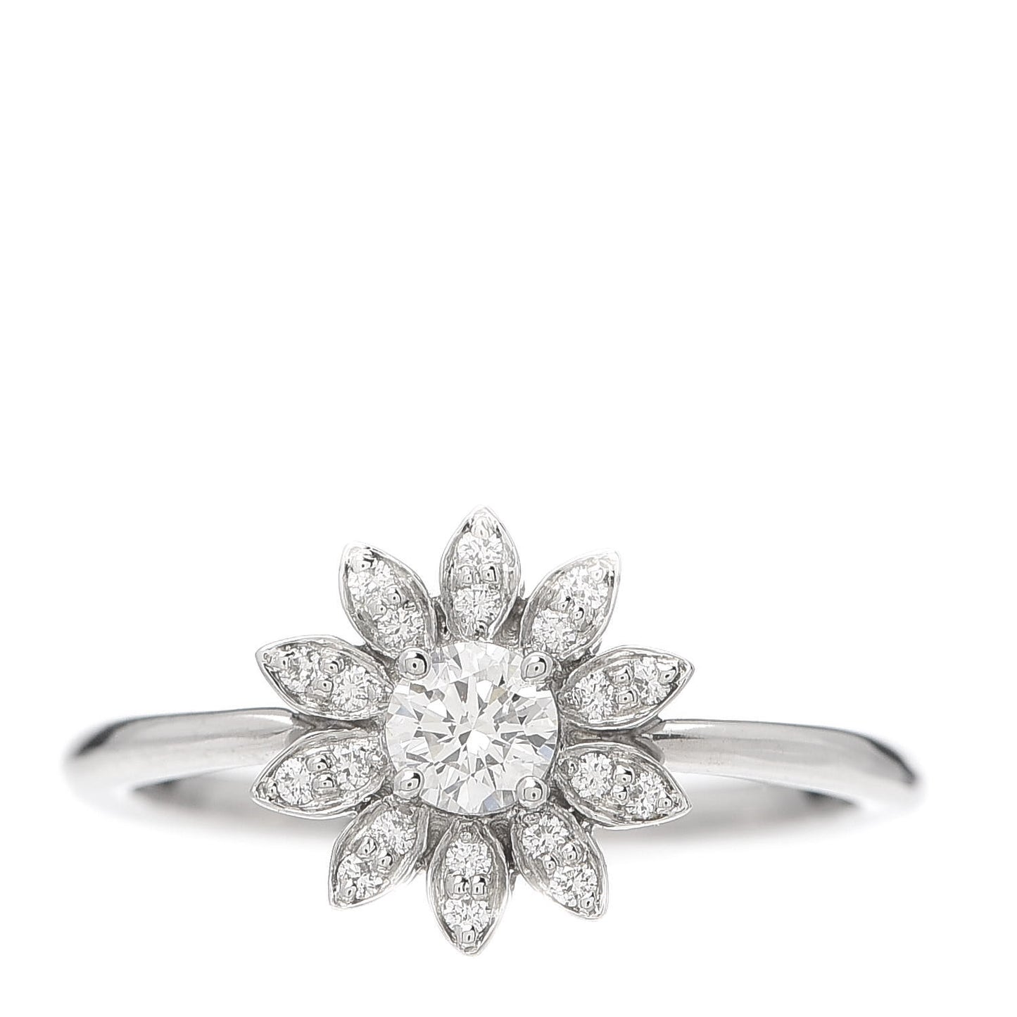 Platinum Diamond Enchant Garden Flower Ring 49 5