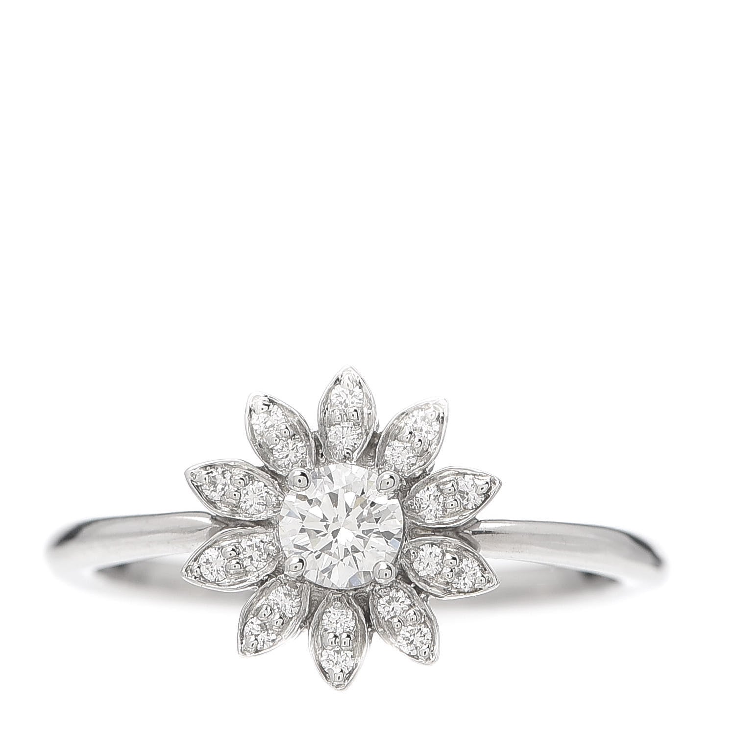 Tiffany Platinum Diamond Enchant Garden Flower Ring 49 5 1 of 6