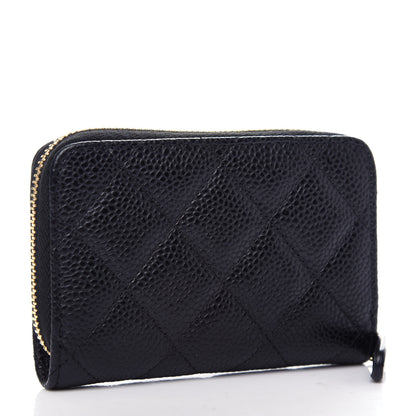 Chanel Caviar Quilted Zip Coin Purse Black 3 of 8
