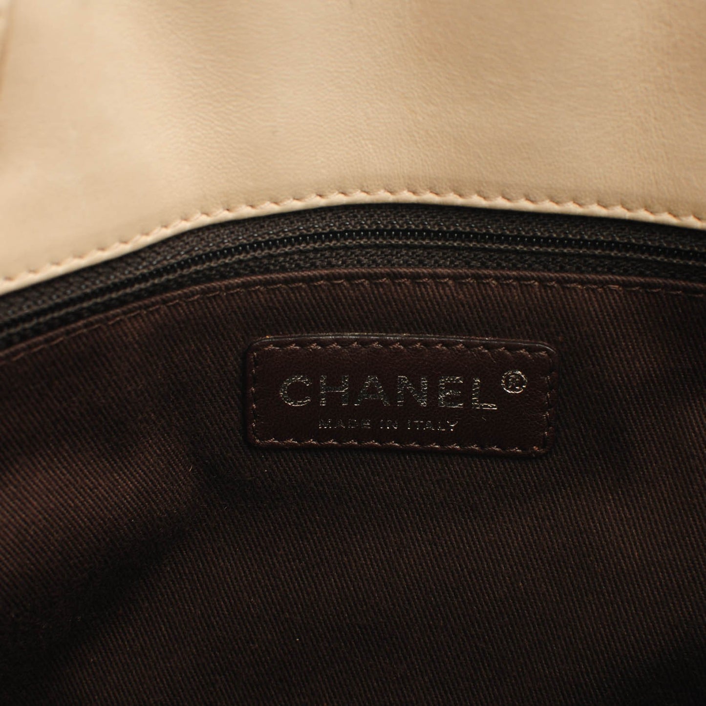 Lambskin Quilted Country Club Tote Beige Clair Brown