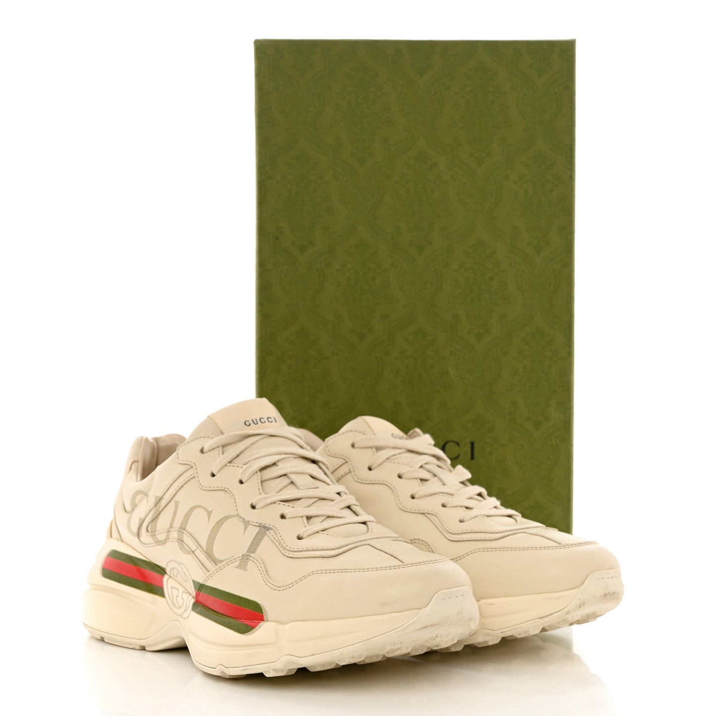 Calfskin Logo Womens Rhyton Sneakers 40 Ivory