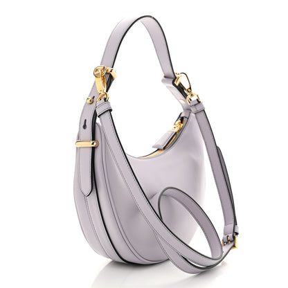 Prada Soft Calfskin Arque Shoulder Bag Glicine 3 of 10