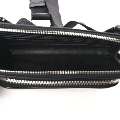 Prada Saffiano Travel Double Zip Crossbody Belt Bag Black 5 of 13