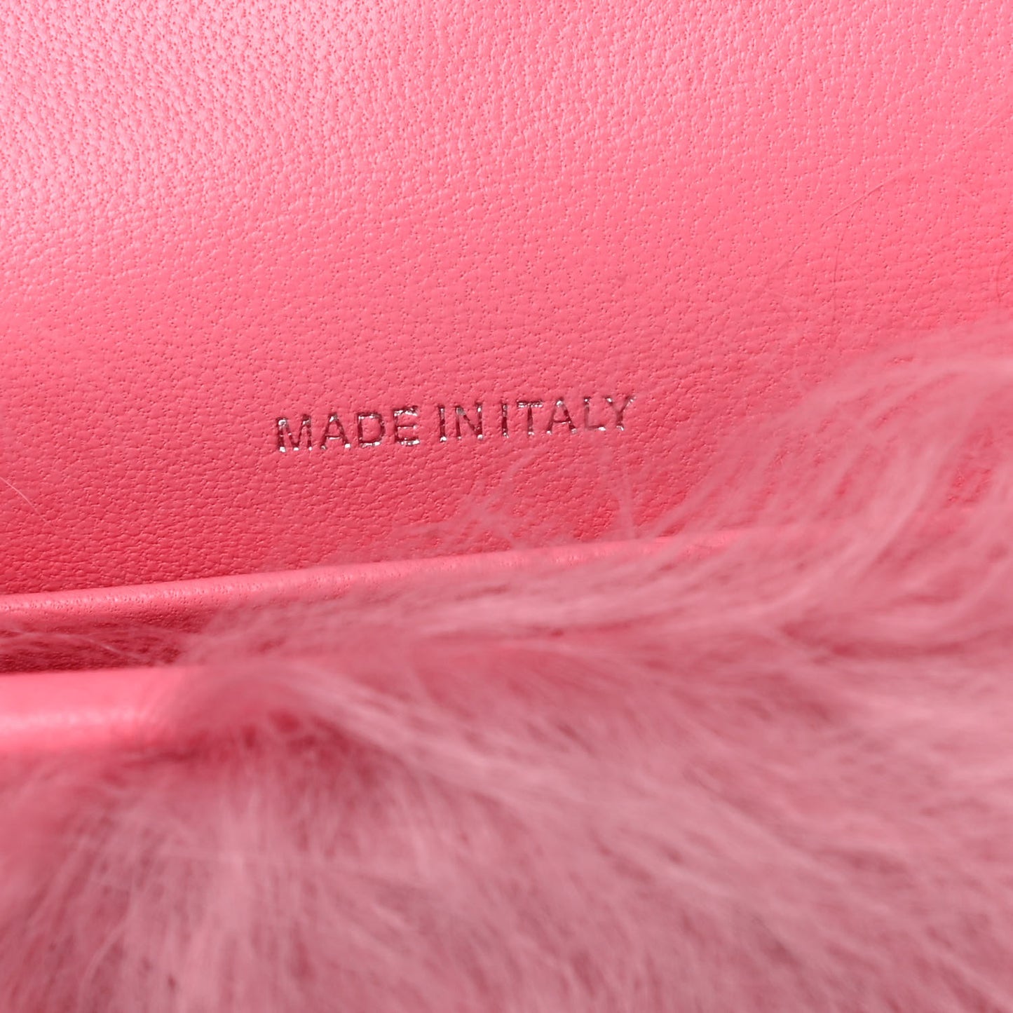 Shearling Lambskin CC Hook Card Holder Pink