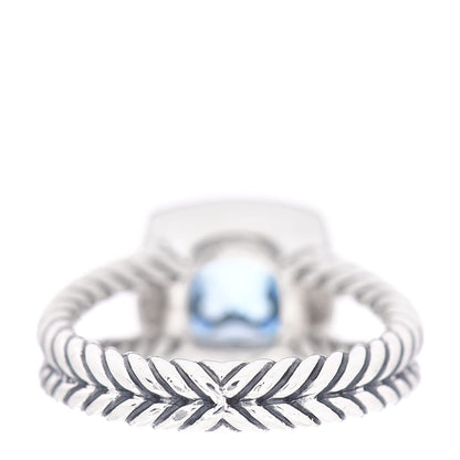 David Yurman Sterling Silver Diamond Blue Topaz 7mm Petite Albion Ring 51 5.75 4 of 5