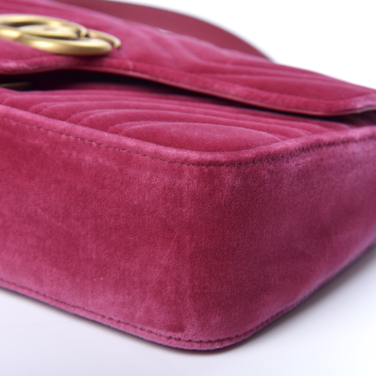 Gucci Velvet Matelasse Small GG Marmont Shoulder Bag Light Raspberry Rose 6 of 9