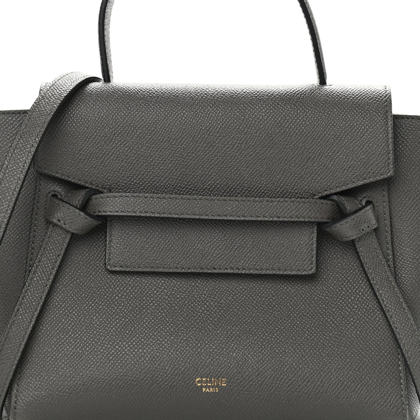 Grained Calfskin Nano Belt Bag Grey