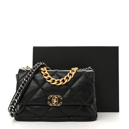 Chanel Lambskin Quilted Large Chanel 19 Flap Black 10 of 10