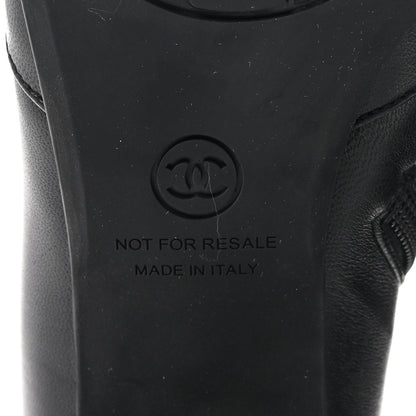 Chanel Stretch Lambskin Cap Toe CC Short Boots 38 Black 7 of 9