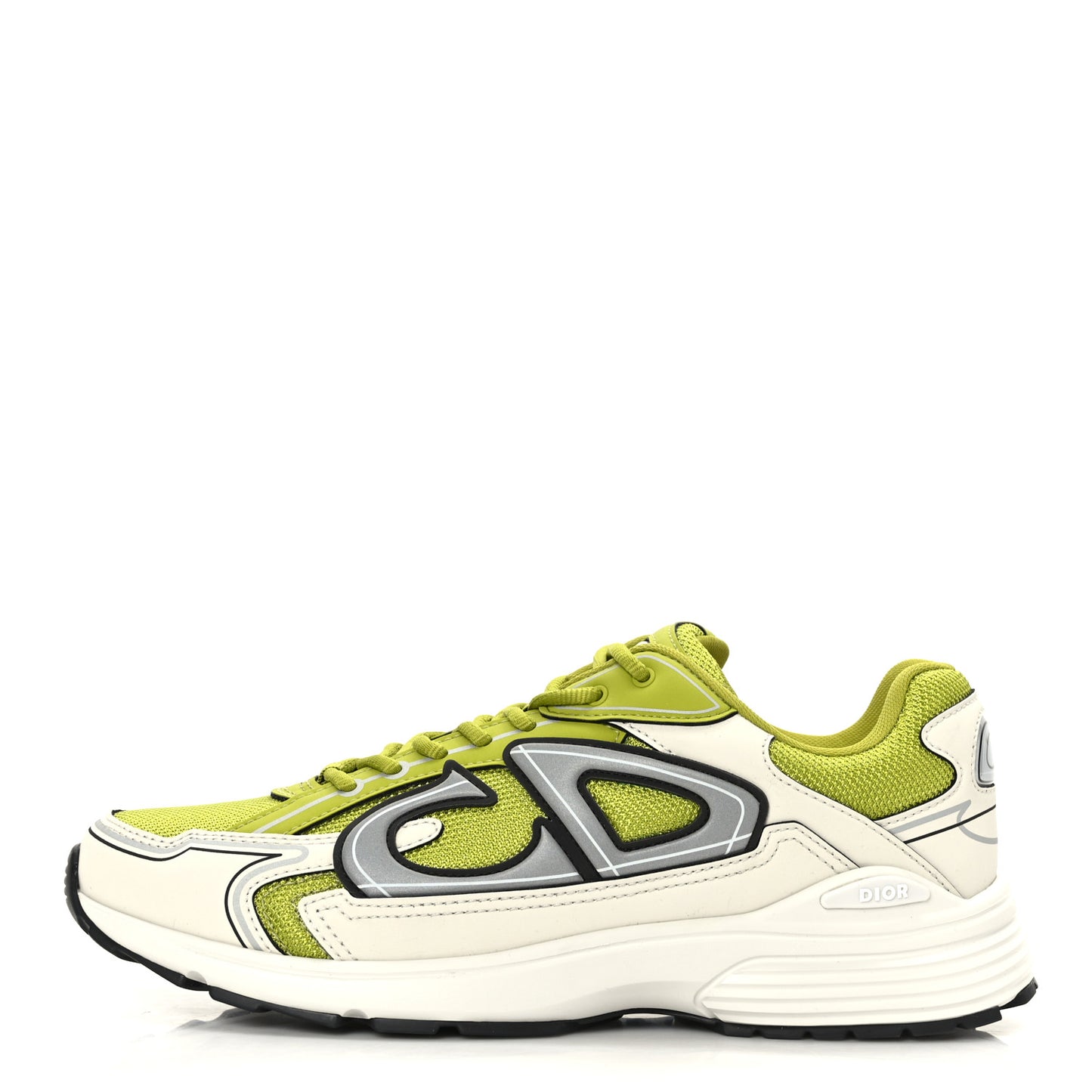 Technical Mesh Calfskin Mens B30 Sneakers 43 Green Grey