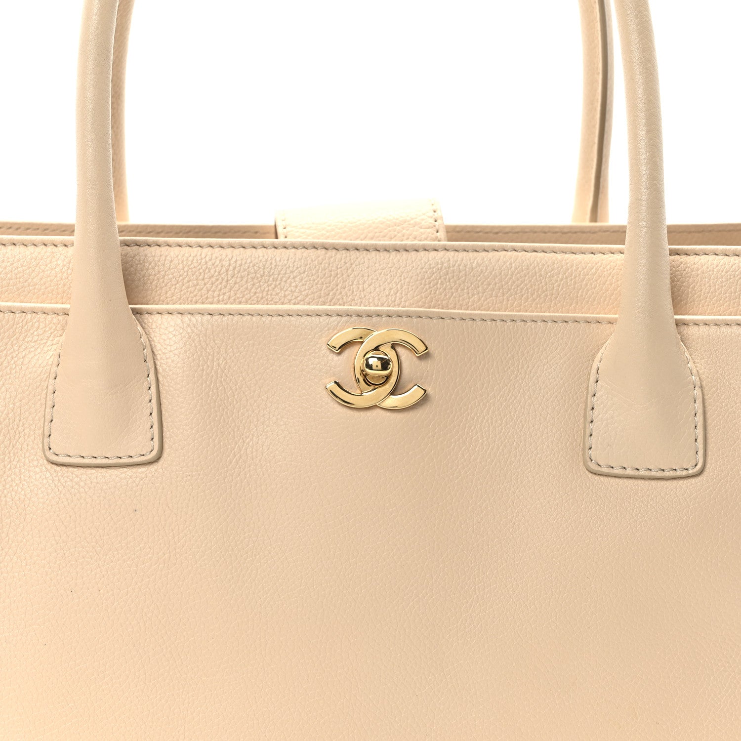 Chanel Calfskin Cerf Executive Shopper Tote Beige Clair 9 of 11
