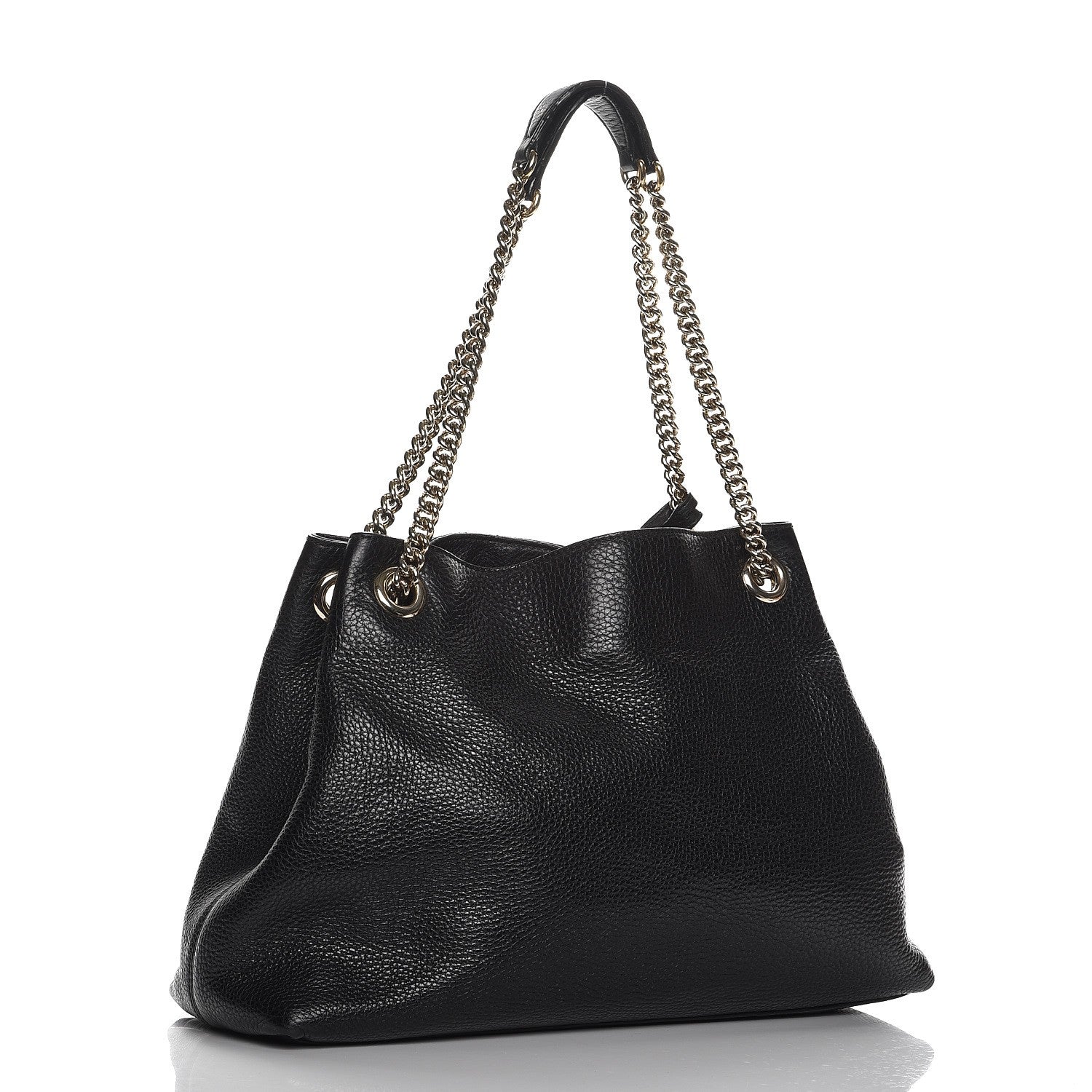 Gucci Pebbled Calfskin Medium Soho Chain Shoulder Bag Black 3 of 13