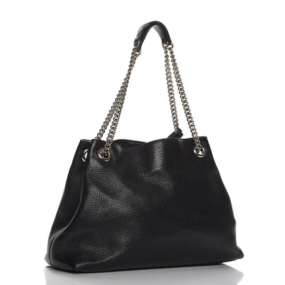 Gucci Pebbled Calfskin Medium Soho Chain Shoulder Bag Black 3 of 13
