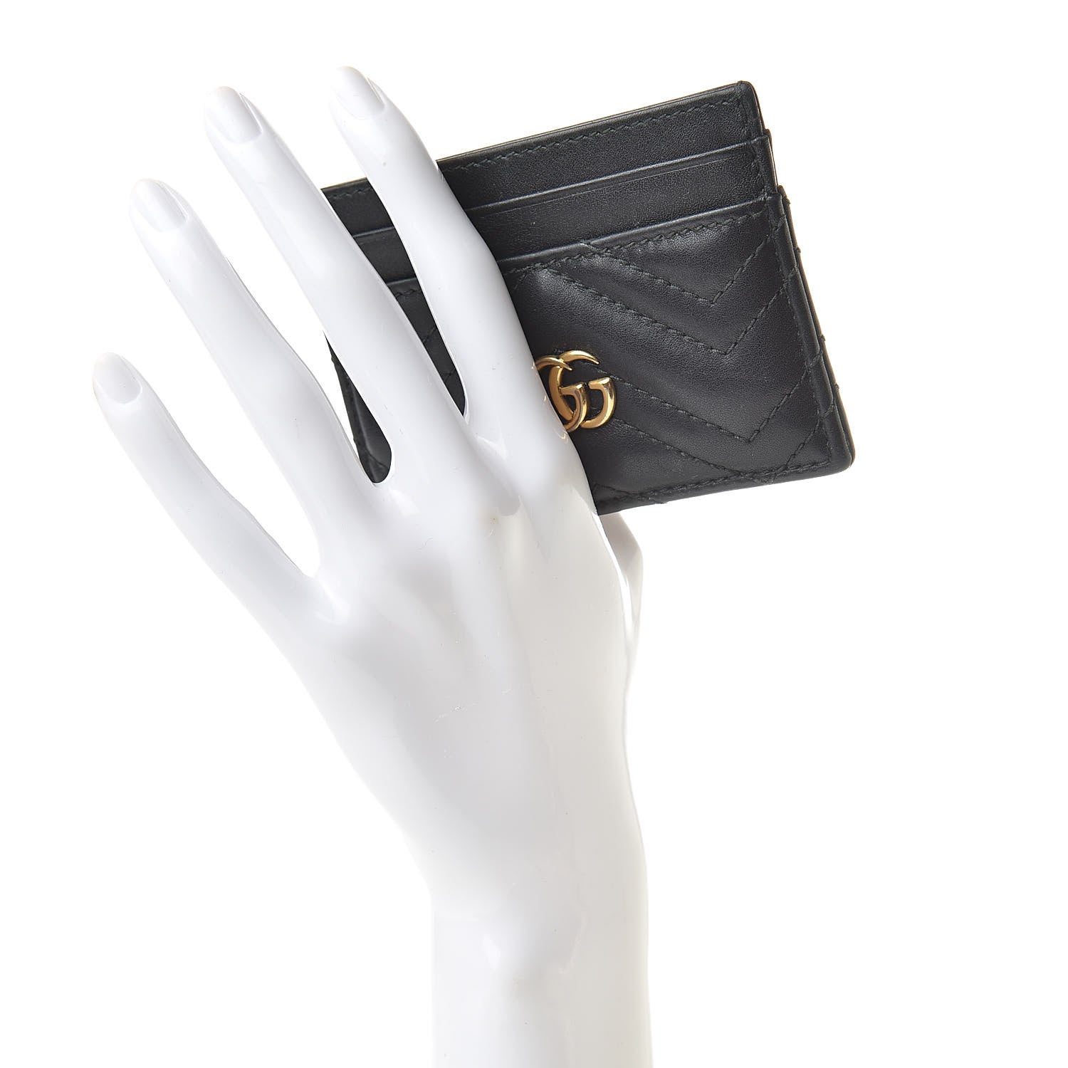 Gucci Calfskin Matelasse GG Marmont Card Holder Black 2 of 7