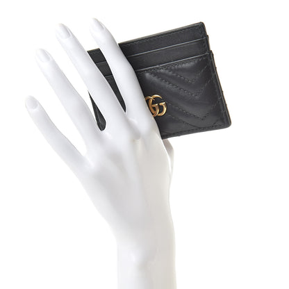 Gucci Calfskin Matelasse GG Marmont Card Holder Black 2 of 7