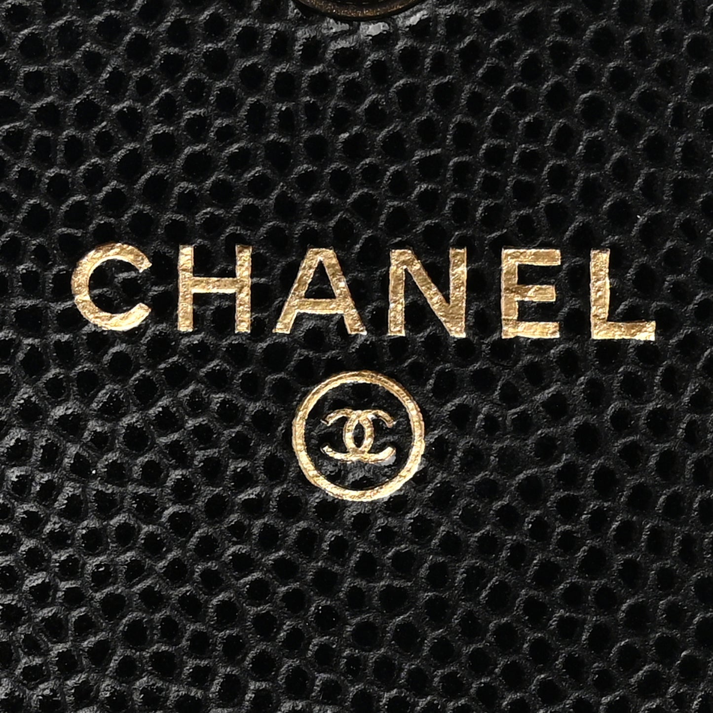 Caviar Quilted Crystal CC Flap Card Holder Black