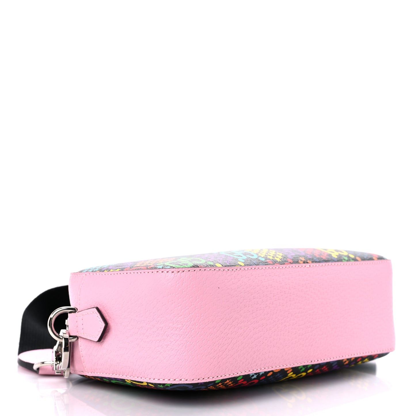 GG Supreme Monogram Psychedelic Shoulder Bag Black Multicolor Sugar Pink