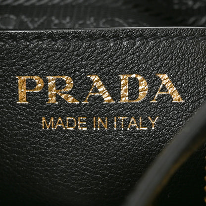 Prada Vitello Daino Medium Arque Shoulder Bag Black 5 of 8