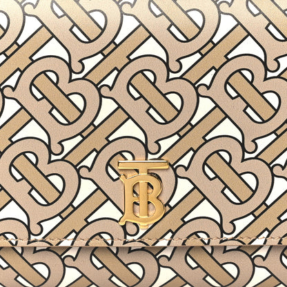 Burberry Calfskin Monogram TB Hazelmere Wallet With Detachable Strap Beige 9 of 12