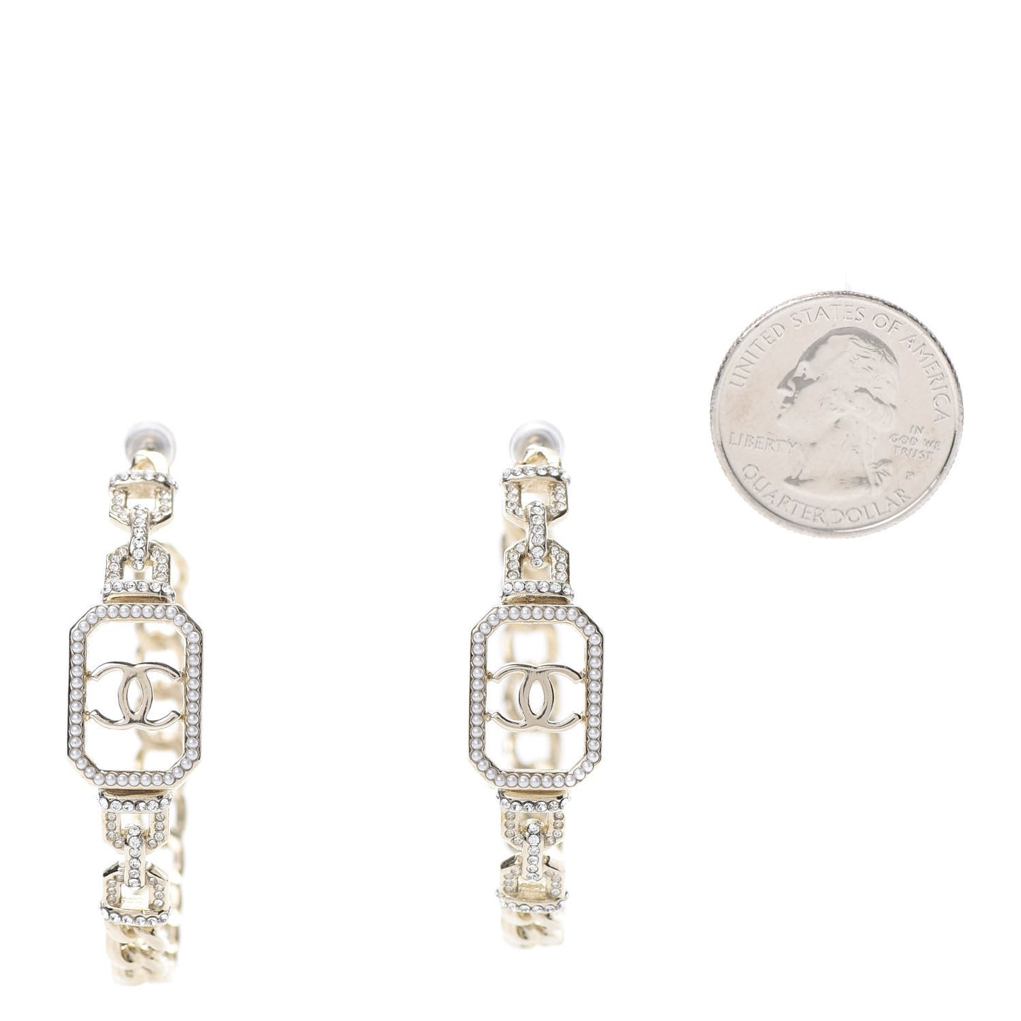 Crystal CC Vendome Hoop Earrings Gold