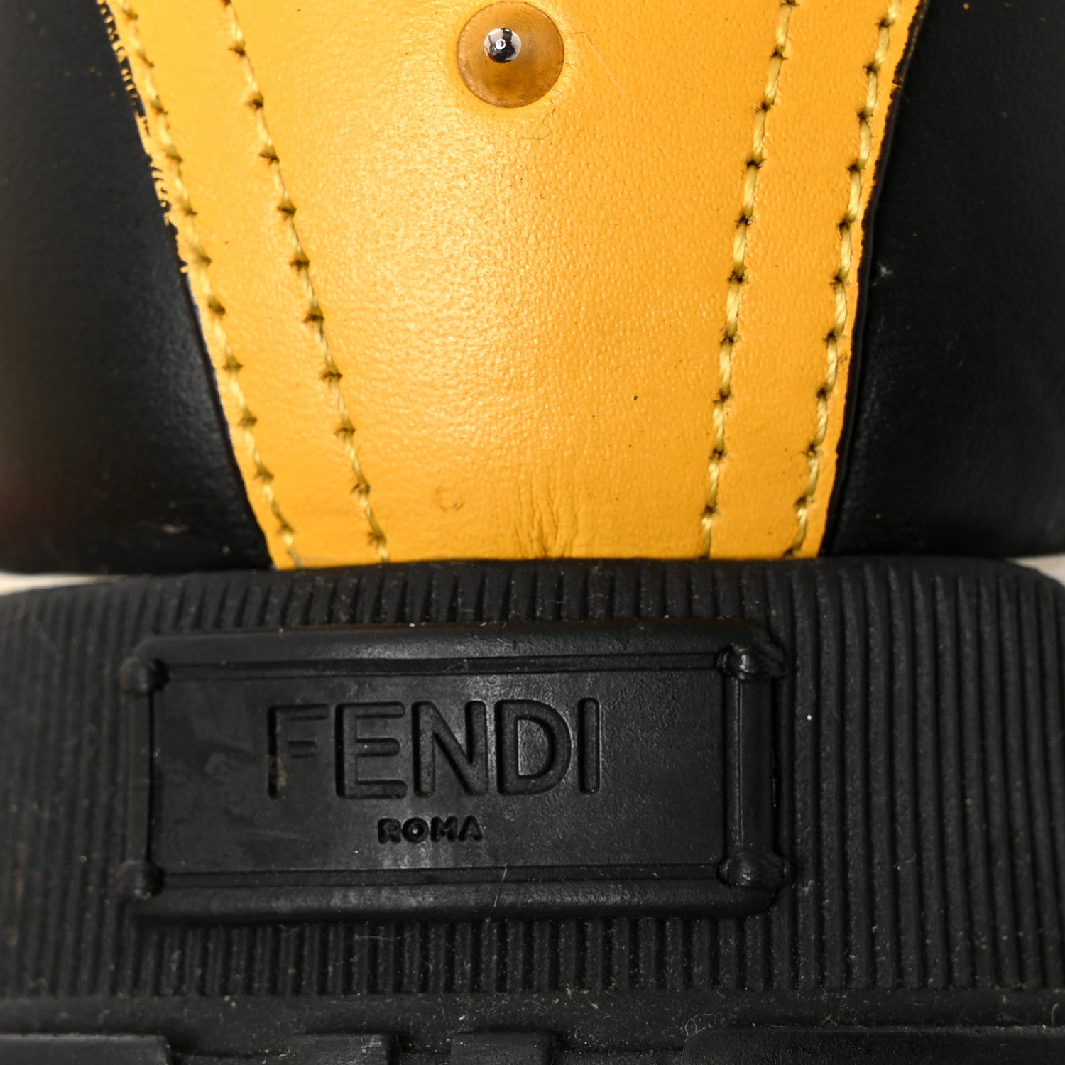 Fendi Vitello Elite Spike Monster Eyes Runner Sneakers 8 Black