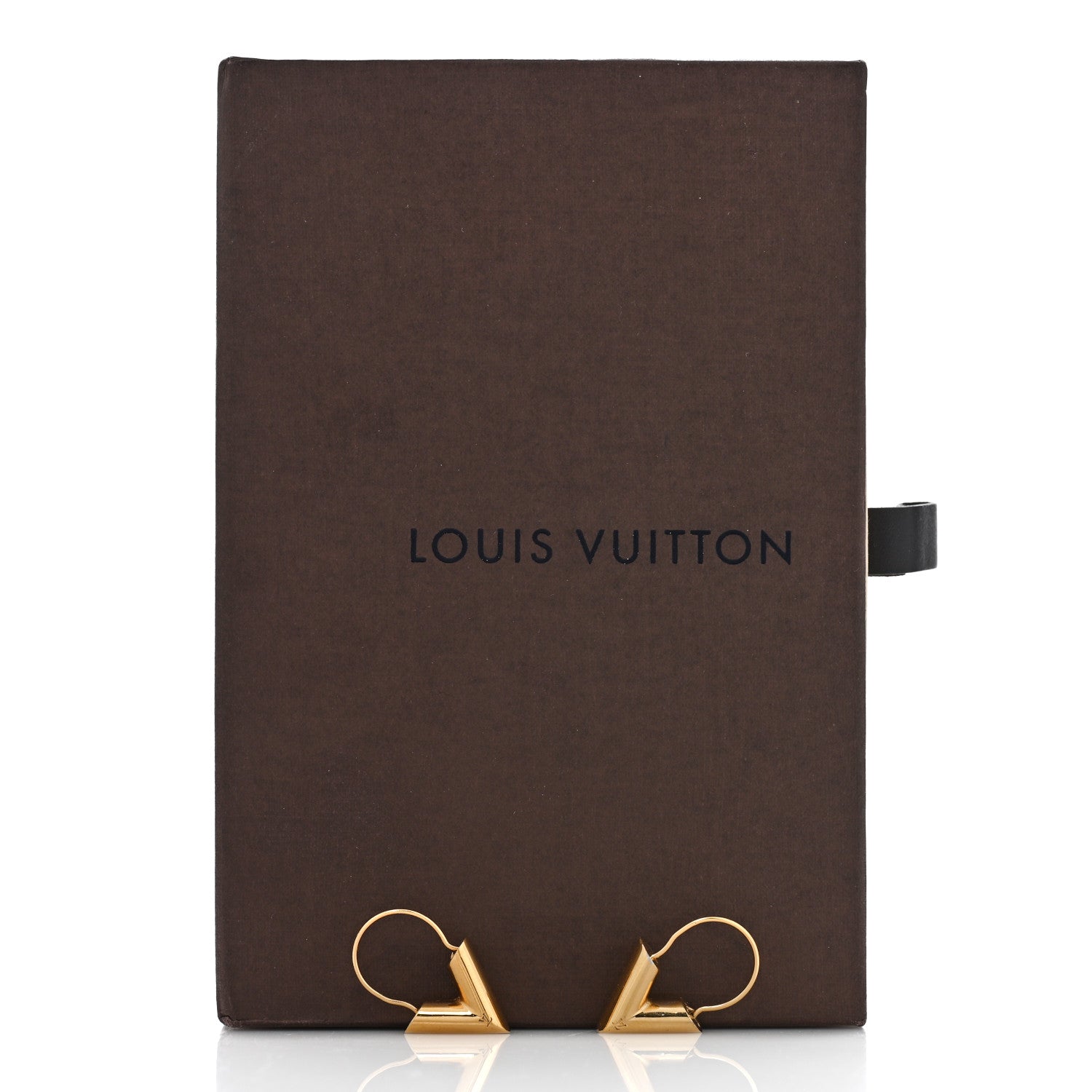 Louis Vuitton Brass Essential V Hoop Earrings Gold 5 of 5