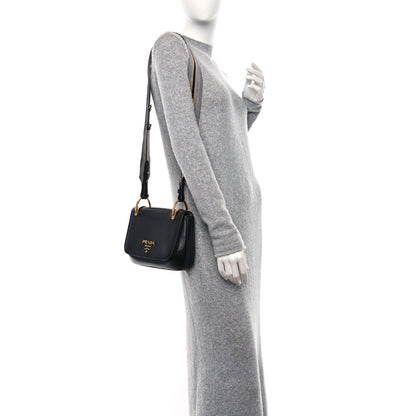 Prada City Calf Pionniere Saddle Bag Black 3 of 8