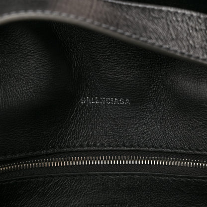 Balenciaga Metallic Calfskin Crocodile Embossed XS Downtown Shoulder Bag Silver 6 of 15