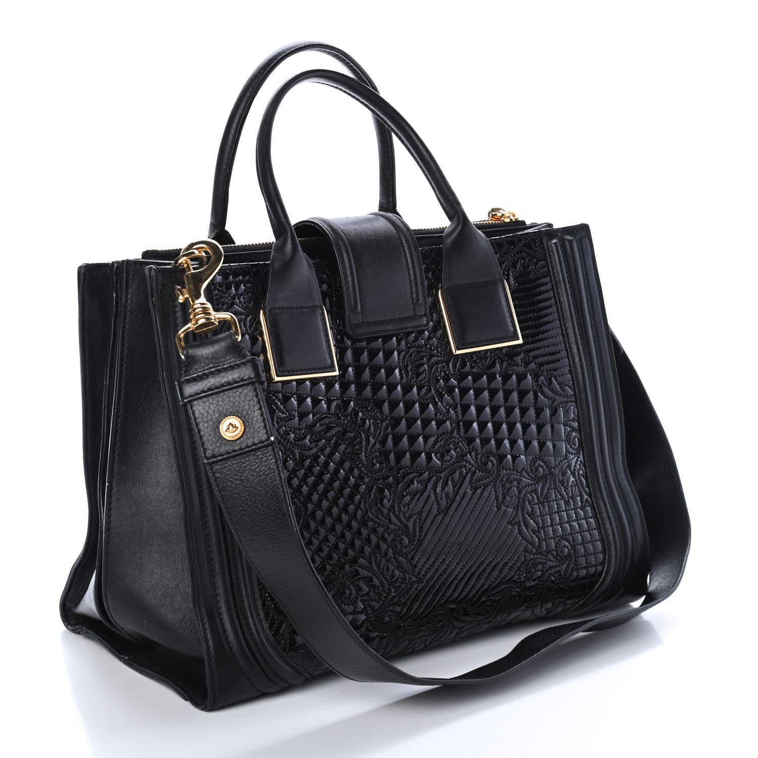 Versace Patent Micro Vanitas Icon Handbag Black 2 of 4