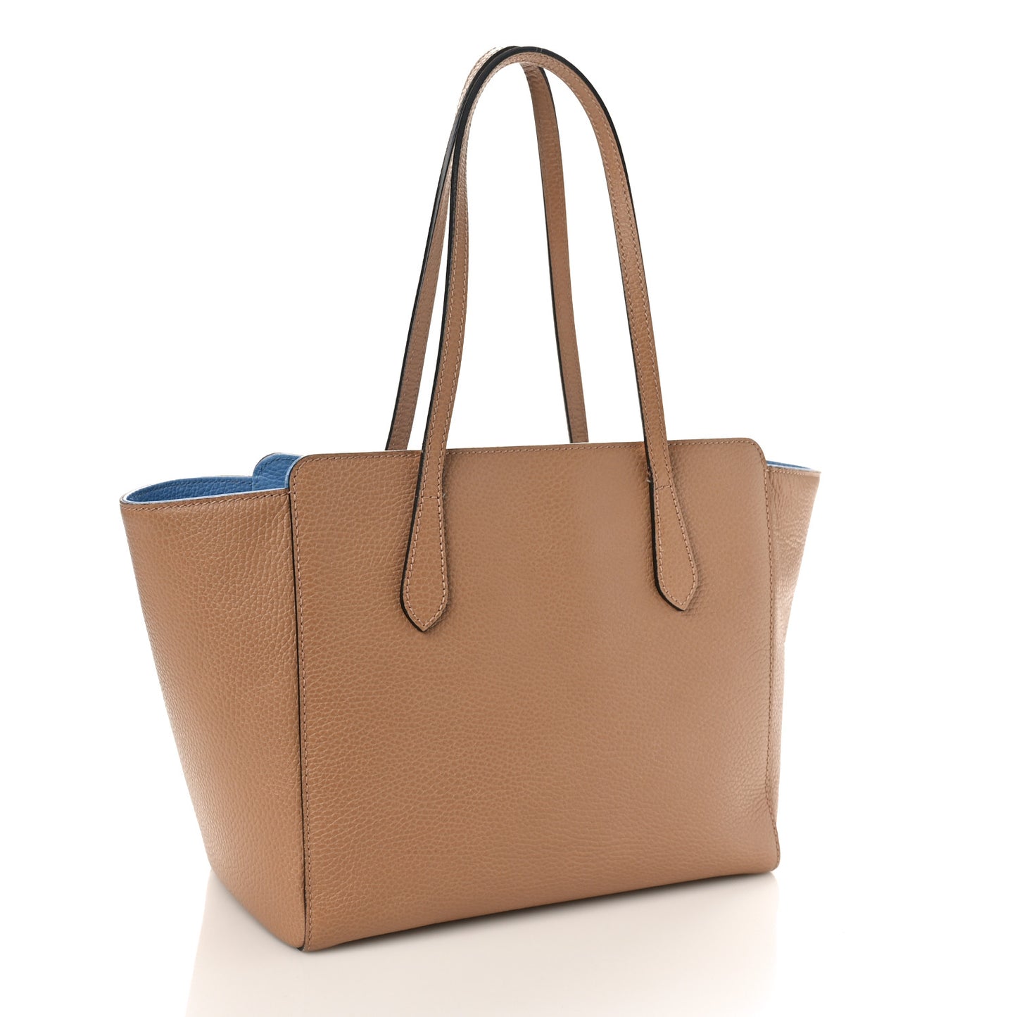 Dollar Calfskin Small Swing Tote Camelia Mineral Blue