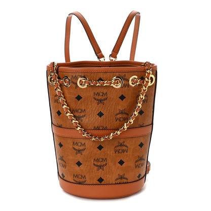 MCM Visetos Aren Mini Chain Backpack Cognac 1 of 9