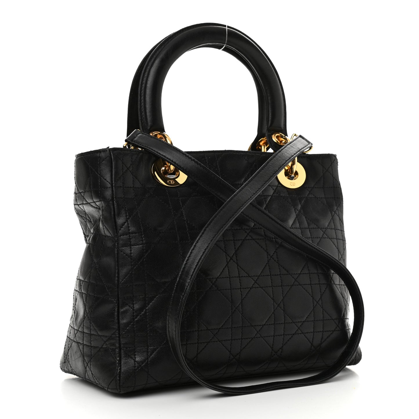 Lambskin Cannage Medium Lady Dior Black
