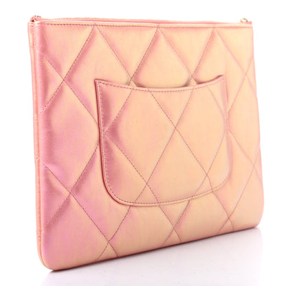 Chanel Iridescent Calfskin Quilted Large Chanel 19 Pouch Pink 3 of 6
