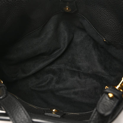 Tom Ford Pebbled Calfskin Alix Padlock Foldover Bag Black 6 of 10
