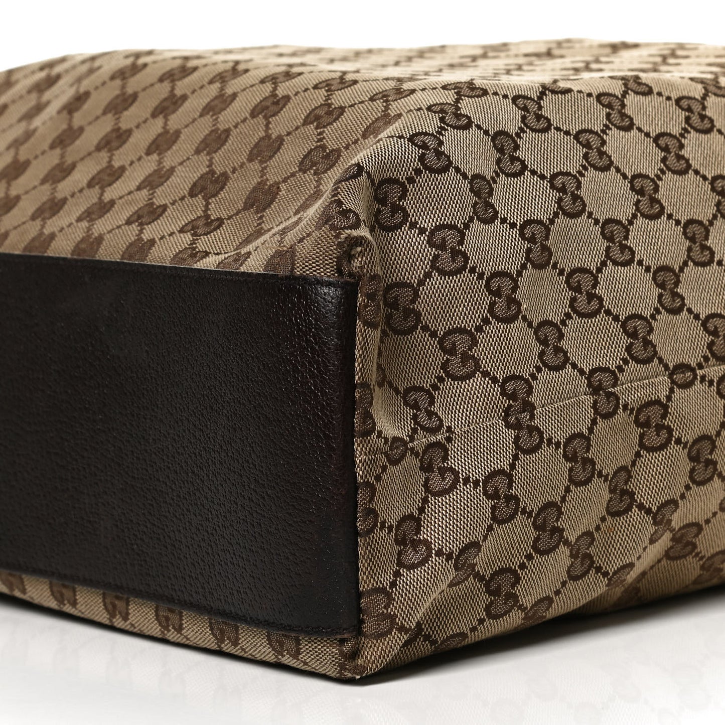 GG Monogram Large Web Handle Vertical Tote Dark Brown