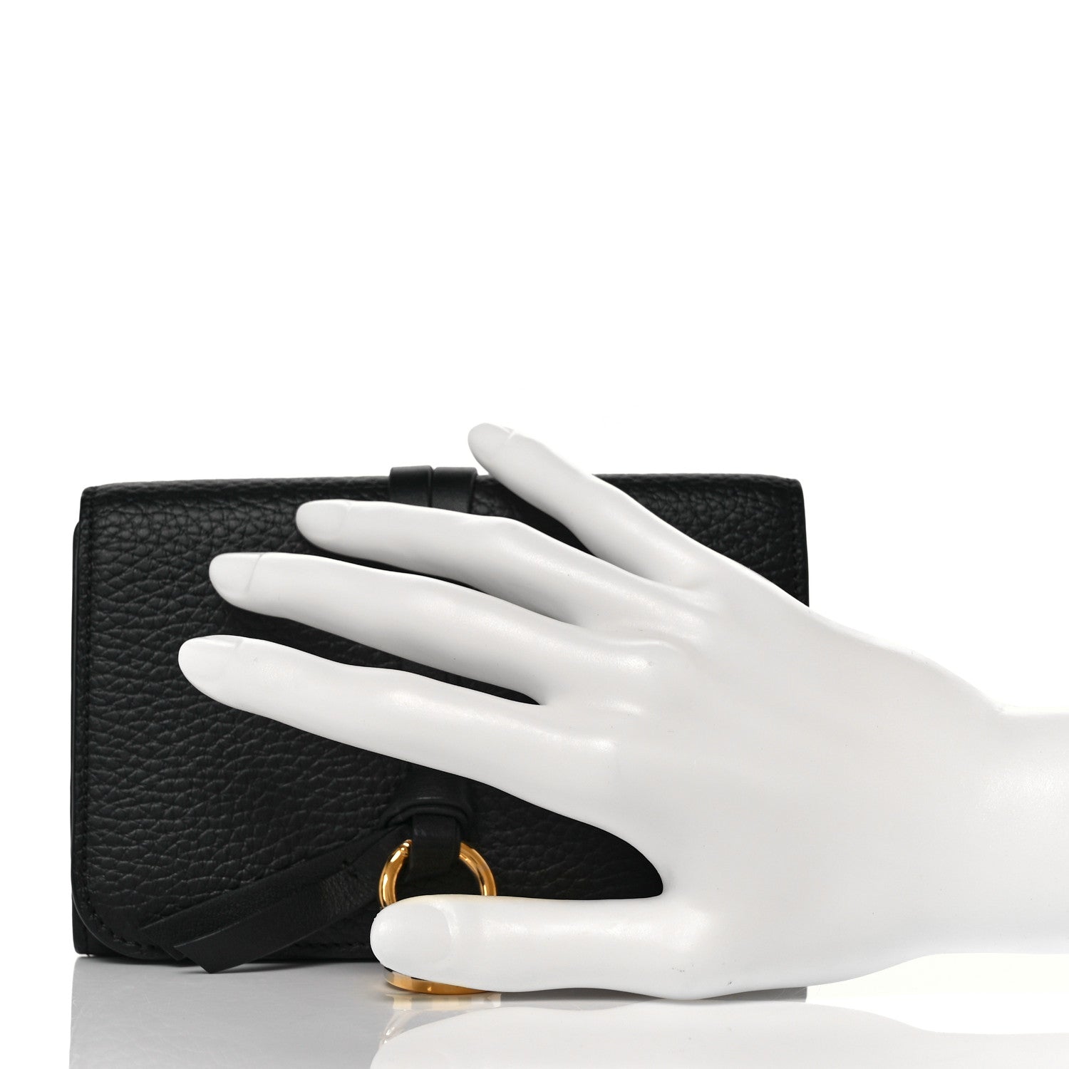 Chloe Grained Calfskin Alphabet Compact Wallet Black 2 of 9