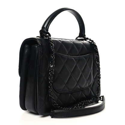 Chanel Lambskin Quilted Small Trendy CC Dual Handle Flap Bag So Black 3 of 13